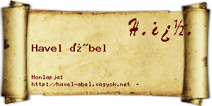 Havel Ábel névjegykártya